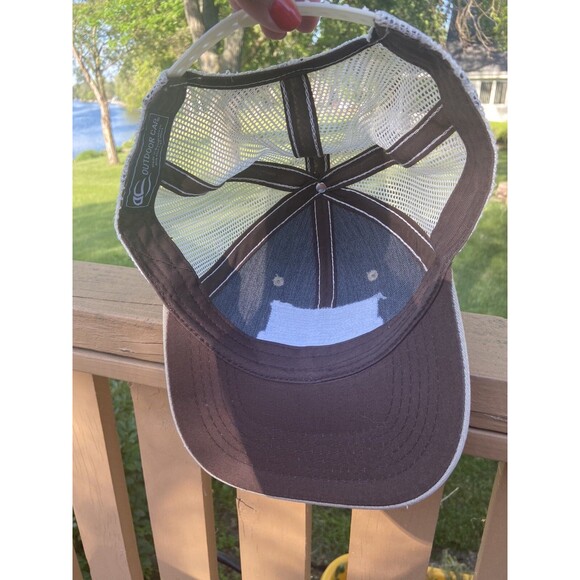 "Drink Local" Patch Tan Brown Cream Mesh Snapback Hat Cap Outdoor Dad Cap - Picture 3 of 4